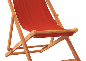 Składane krzesła plażowe 2 szt. czerwone obite tkaniną WM-3214491