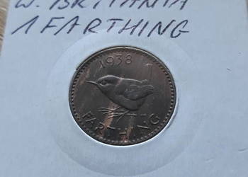 1 Farthing 1938 r. Jerzy VI W.Brytania około menniczy