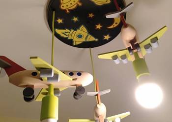 Żyrandol lampa dziecięcy własnoręcznie malowany drewniany