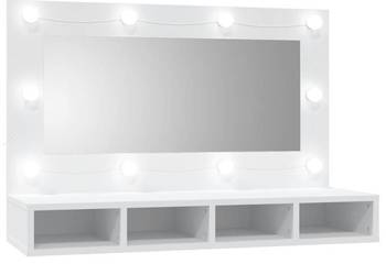 vidaXL Szafka z lustrem i oświetleniem LED, biała,(SKU:808891)