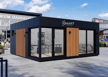 Biuro kontenerowe pawilon handlowy modułowy 6x6 mobilny kiosk PREMIUM