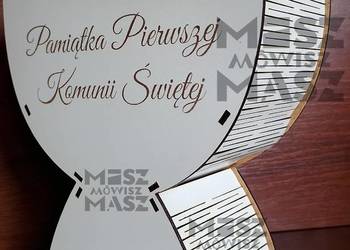 Drewniana Pamiątka Pierwszej Komunii Świętej 26x30 Kielich #MiszMówiszMasz