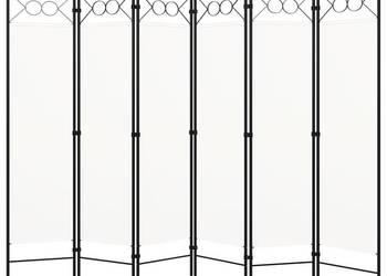 Parawan 6-panelowy, biały, 240 x 180 cm（SKU:320711）