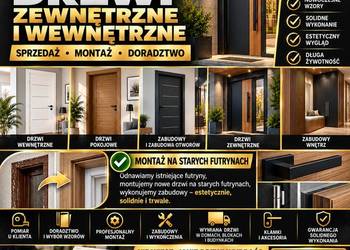Montaż drzwi , Wymiana drzwi wejściowe i wewnetrzne , futryny , zabudowy