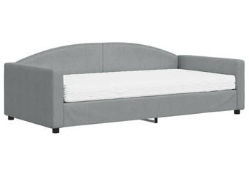 Sofa z materacem do spania jasnoszara tkanina 100x200 cm WM-3197175