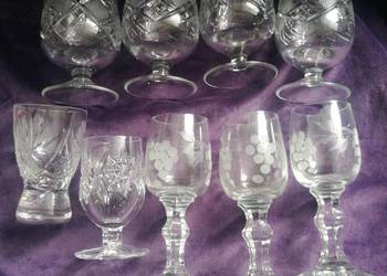 Zestaw różnych kieliszków prl