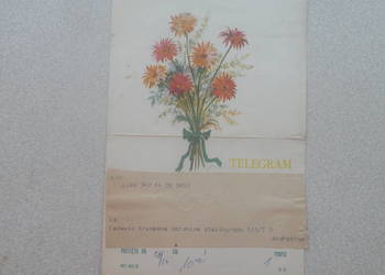 Telegram z PRL-u  -  Proj. graf.  J.  M.  Szancer