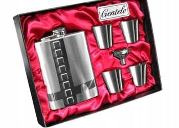 Zestaw Prezentowy Piersiówka 240 ml z Kieliszkami Stal Nierdzewna Gentelo