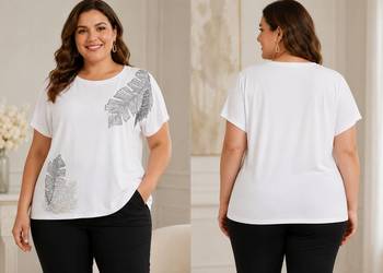 Bluzka damska Cekiny, koronki, kamienie glamour biust 130cm