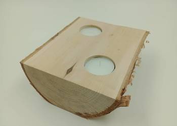 ŚWIECZNIK BRZOZOWY DREWNIANY NA PODGRZEWACZE TEALIGHT S8 16 cm