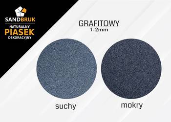 Suchy Płukany Piasek Bazaltowy Fuga Zasypka Grafit 1-2 mm