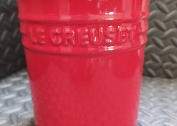 Le Creuset czerwony pojemnik słoik z kamionki do przechowywania