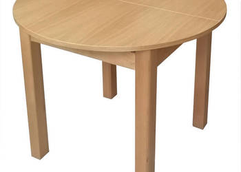 STÓŁ OKRĄGŁY ROZKŁADANY FI 80 CM + 40 CM ŁAWA KOLORY BIAŁY