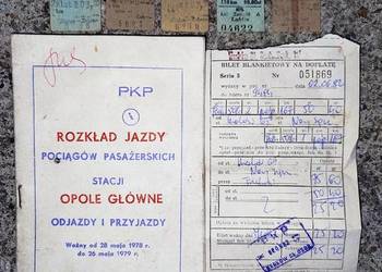 Oryginalny zestaw PKP PRL – rozkład jazdy Opole Główne 1978/79 + bilety
