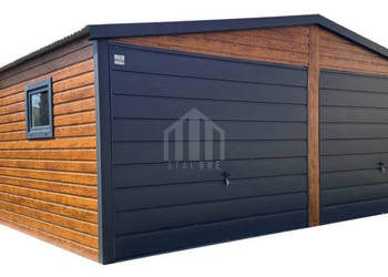 Garaż blaszany 6x5m - 2x brama uchylna - okno - dach dwuspadowy SO129