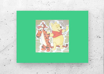 Kubuś i Przyjaciele plakat A4, obrazek z Puchatkiem i Tygyskiem, poster