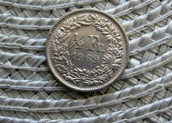 Szwajcaria 1/2 Franka 1969r