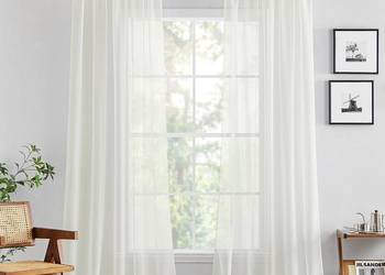 Zasłony z taśmą marszczącą 140 x 215 cm 2 szt. Biała