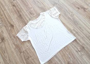biała bluzka z koronką koronka rozm 44/46 XL/XXL