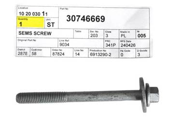 VOLVO S60 V60 S90 V90 XC60 XC90 II sruba kolyski sanek ramy OE 30746669