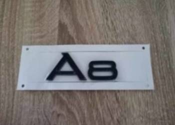 NOWY klejany emblemat A8 czarny logo znaczek