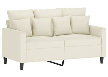 Sofa 2-osobowa kremowy 120 cm tapicerowana aksamitem WM-359301