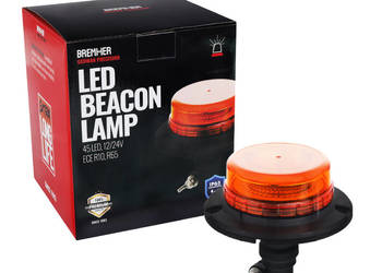 LAMPA OSTRZEGAWCZA "KOGUT" TRZPIEŃ GUMOWY FLEX, 45 LED, 12/24V, ECE R1