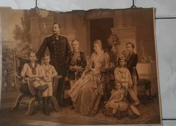 Stara Litografia ~1900r. Rodzina Cesarska Kaiser Wilhelm II | M&L 589 | Duż