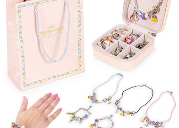 Zestaw do robienia bransoletek naszyjników charmsy koraliki 66 elementów +…