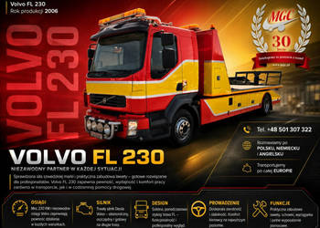 Volvo FL230 - POMOC DROGOWA Volvo FL 230 4*2 / POMOC DROGOWA / RUCHOMA PLA…