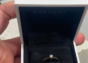 Pierścionek SAVICKI Złoto 585 Diament Certyfikat STAN IDEALNY