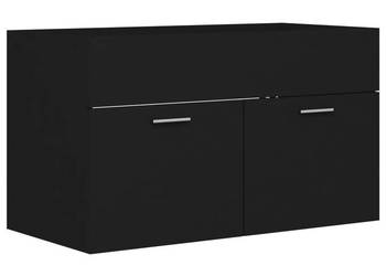 Szafka pod umywalkę czarna 80x385x46 cm WM-804657