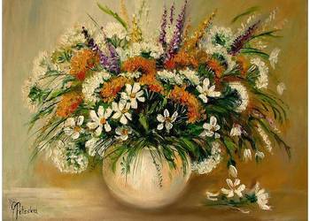 Bukiet polnych kwiatów obraz olejny 40cm-50cm dostępny