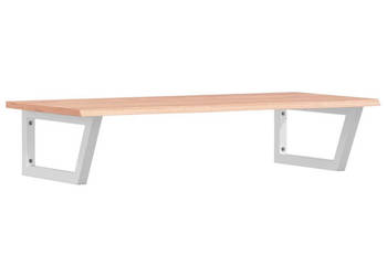 Półka ścienna pod umywalkę stal i lite drewno dębowe WM-3302614