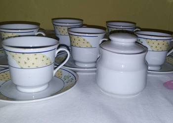 Filiżanki ze spodkami,zestaw kawowy GEBER.Porcelana.