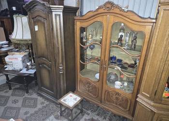 Meble używane z Niemiec dębowe komoda szafa witrynaWYPRZEDAŻ