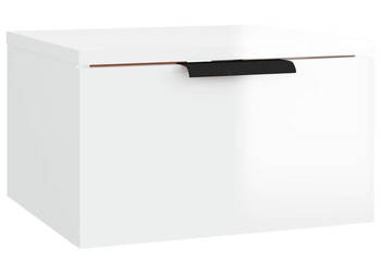 Wisząca szafka nocna biała z połyskiem 34x30x20 cm WM-811388