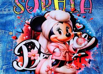 Nowa bluzka z krótkim rękawem i nadrukiem Myszki Minnie, plus size 48