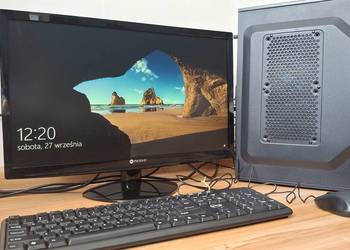 Zestaw Komputerowy do nauki pracy i  gier Monitor Klawiatura Mysz