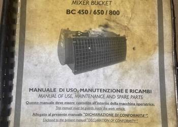 Instrukcja obsługi wiadro mieszalnik BC 450 650 800