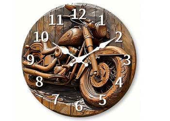 Zegar ścienny w kształcie motocykla w stylu vintage - cichy mechanizm kwarc