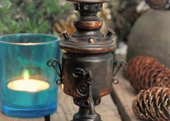 Samowar miniatura figurka metaloplastyka Rosja rękodzieło