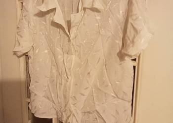 Koszula biała damska z listkami