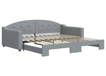 Sofa rozsuwana jasnoszara tkanina 100x200 cm WM-3197535