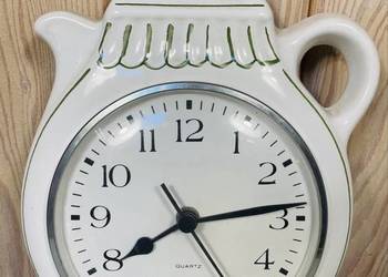 Ceramiczny zegar malowany ludowy Vintage