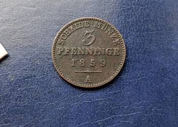 Stare monety 3 fenigi 1859 Niemcy
