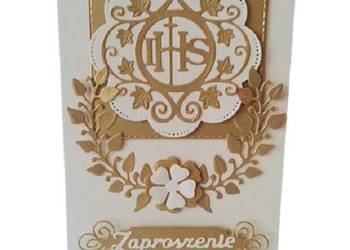 ZAPROSZENIA KOMUNIA IHS W SERWETCE C6 ZŁOTO - ECRI