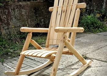 Drewniane krzesło bujane do ogrodu Fotel ogrodowy