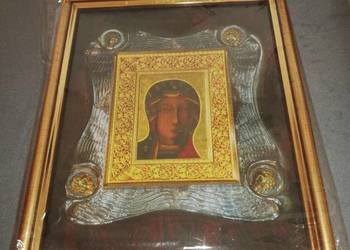 Matka Boska Częstochowska obraz z aniołami 27 × 22 cm