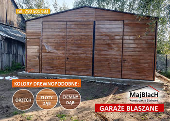ZŁOTY DĄB - Garaż Blaszany Drewnopodobny - Garaże Blaszane - Maj-Blach